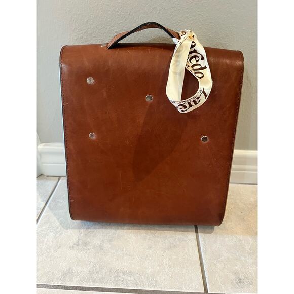 Real Leather Saddle Messenger Bag Satchel with Snap Holders RA Racio Aguayo - Picture 4 of 6